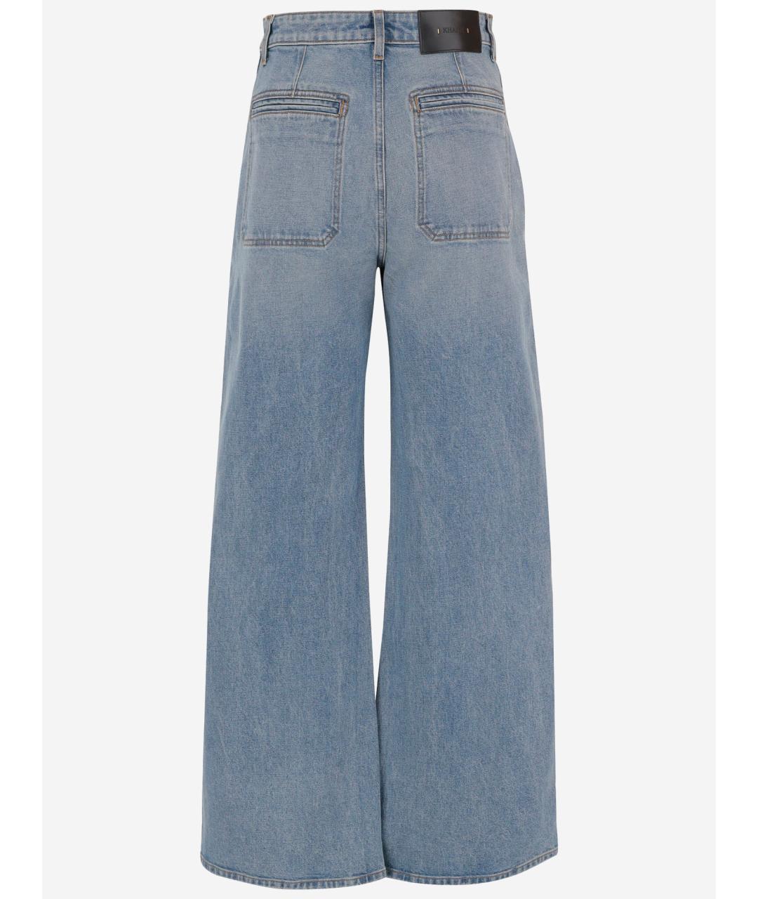 KHAITE Голубые хлопковые прямые джинсы, фото 2