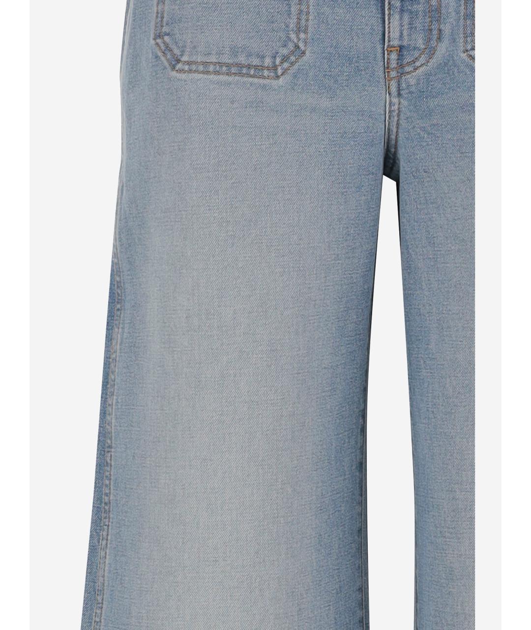 KHAITE Голубые хлопковые прямые джинсы, фото 3