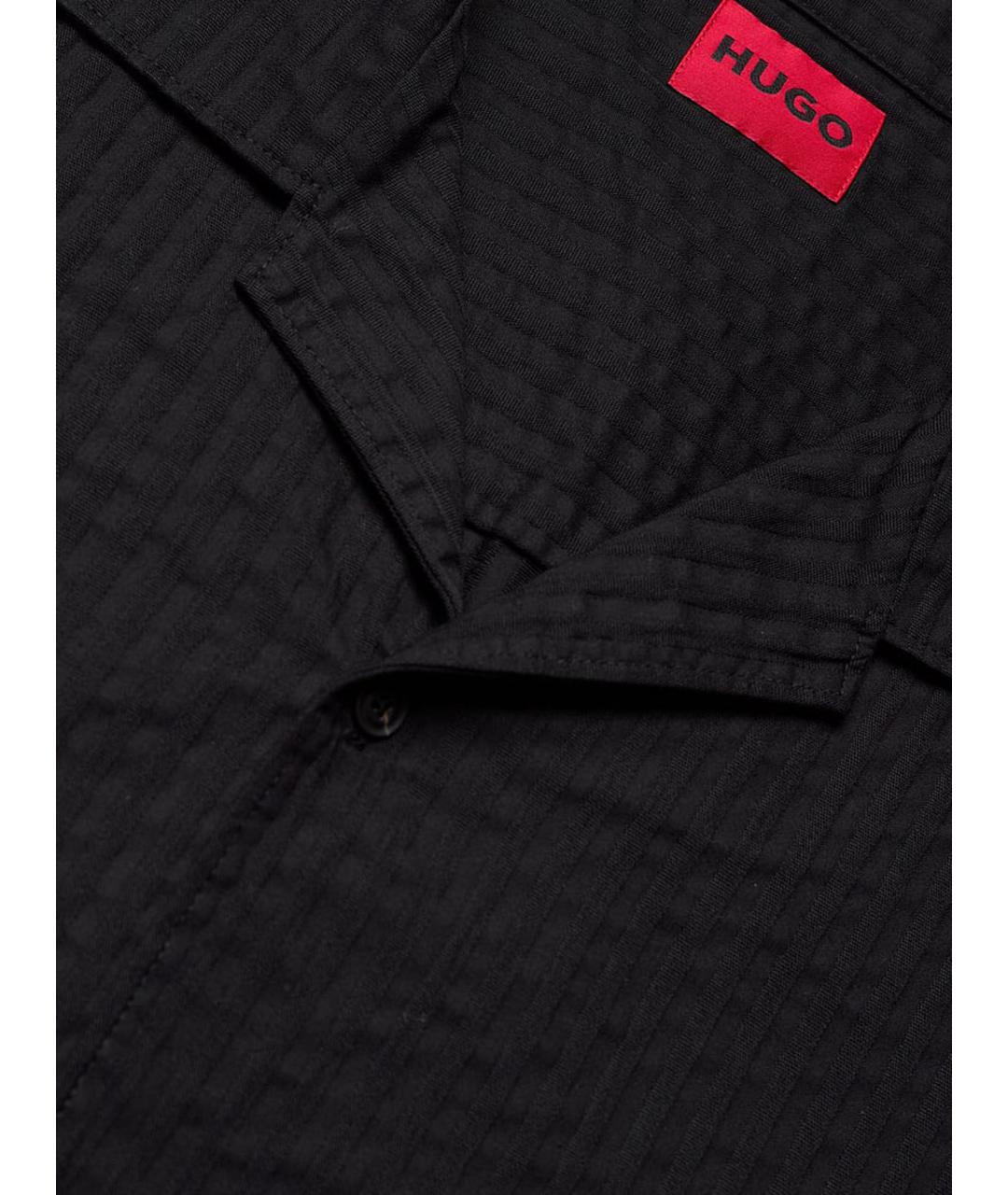 HUGO BOSS Черная хлопковая кэжуал рубашка, фото 3
