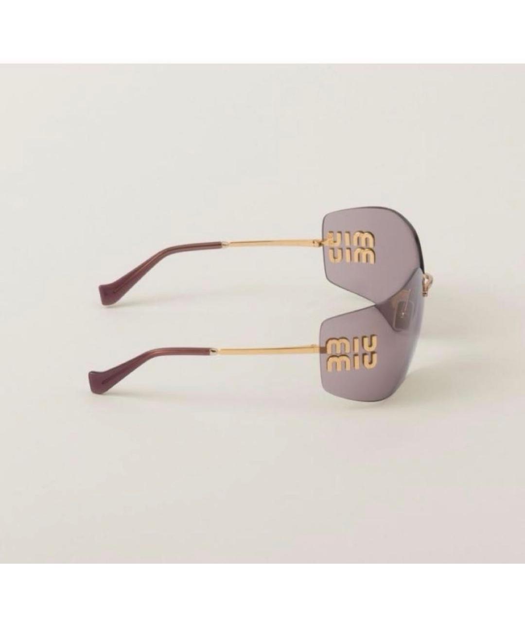 MIU MIU Коричневые металлические солнцезащитные очки, фото 3