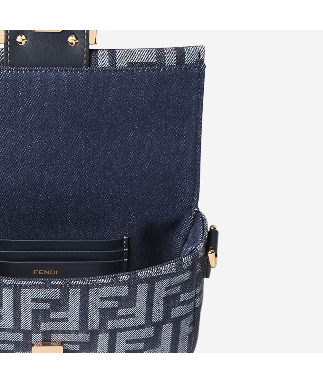 FENDI Синяя деним сумка через плечо, фото 4