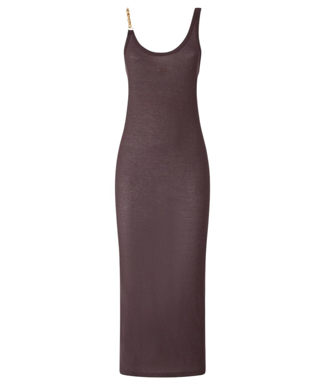 PINKO Коричневое хлопковое повседневное платье, фото 1