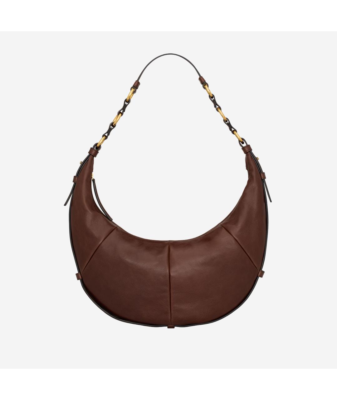 SAINT LAURENT Коричневая кожаная сумка через плечо, фото 5