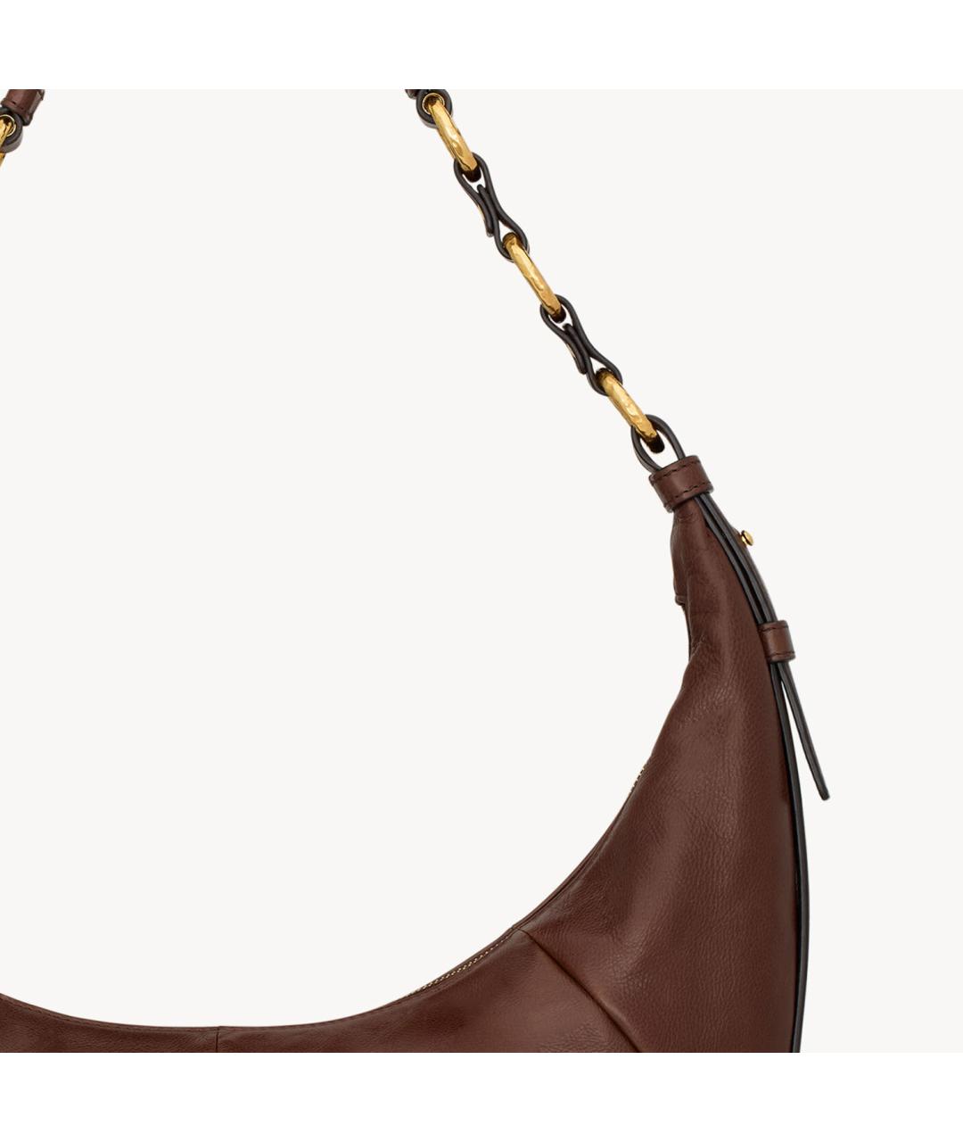 SAINT LAURENT Коричневая кожаная сумка через плечо, фото 4