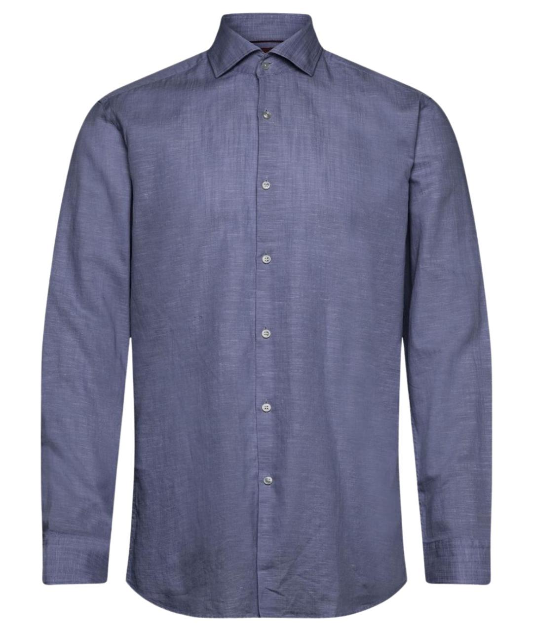 HUGO BOSS Синяя хлопко-лиоцелловая кэжуал рубашка, фото 1