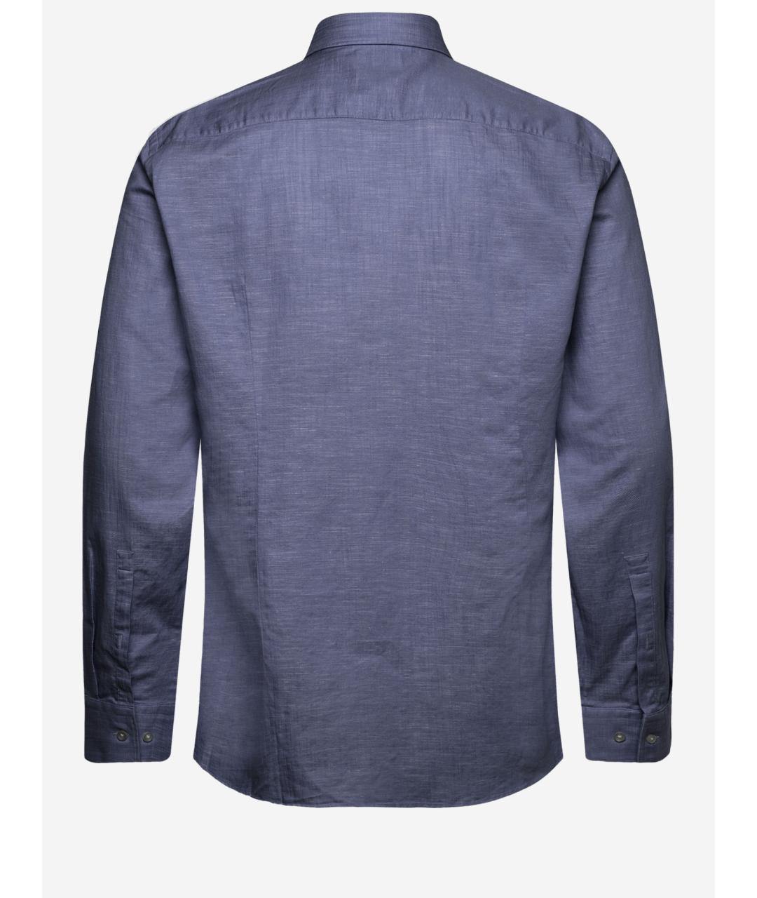 HUGO BOSS Синяя хлопко-лиоцелловая кэжуал рубашка, фото 2