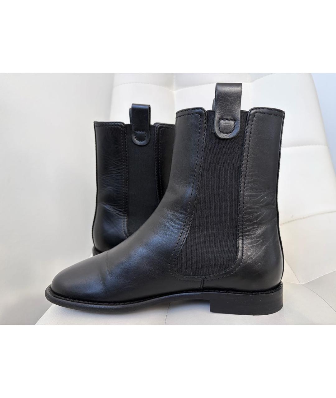 CHANEL Черные кожаные полусапоги, фото 6