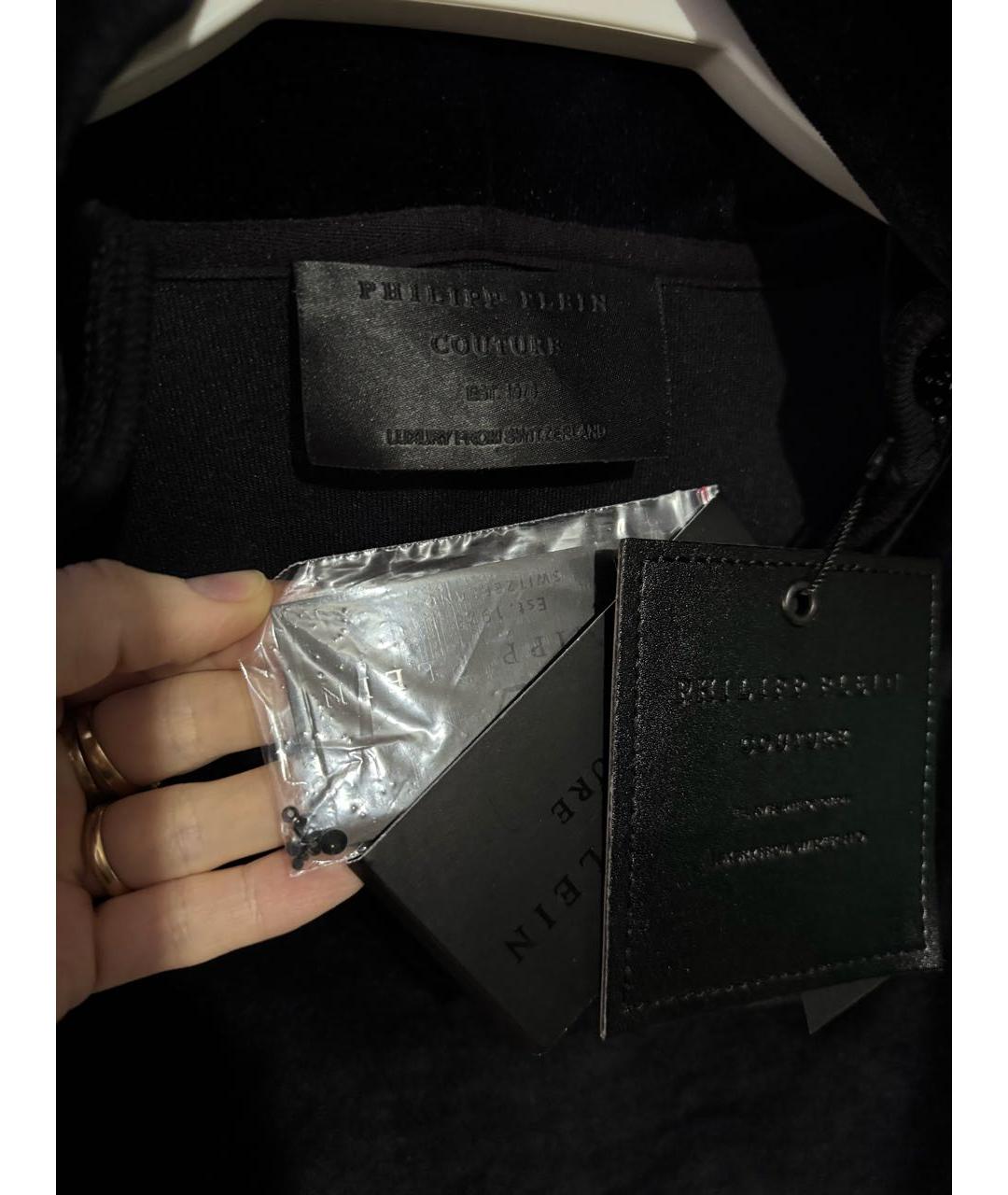 PHILIPP PLEIN Черное хлопковое платье, фото 3