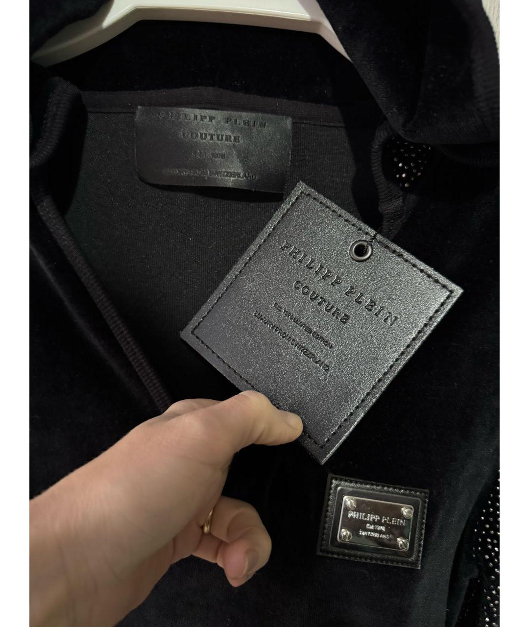 PHILIPP PLEIN Черное хлопковое платье, фото 2