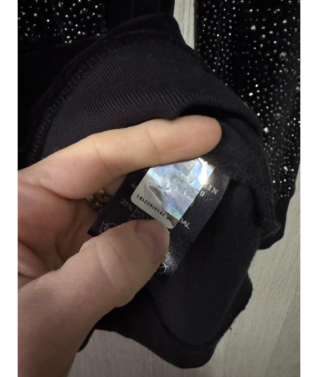 PHILIPP PLEIN Черное хлопковое платье, фото 7