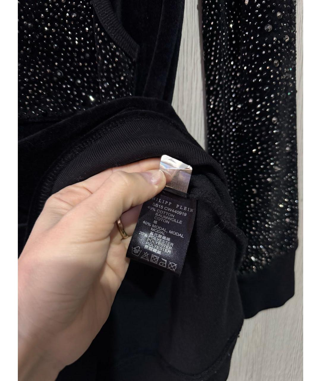 PHILIPP PLEIN Черное хлопковое платье, фото 4