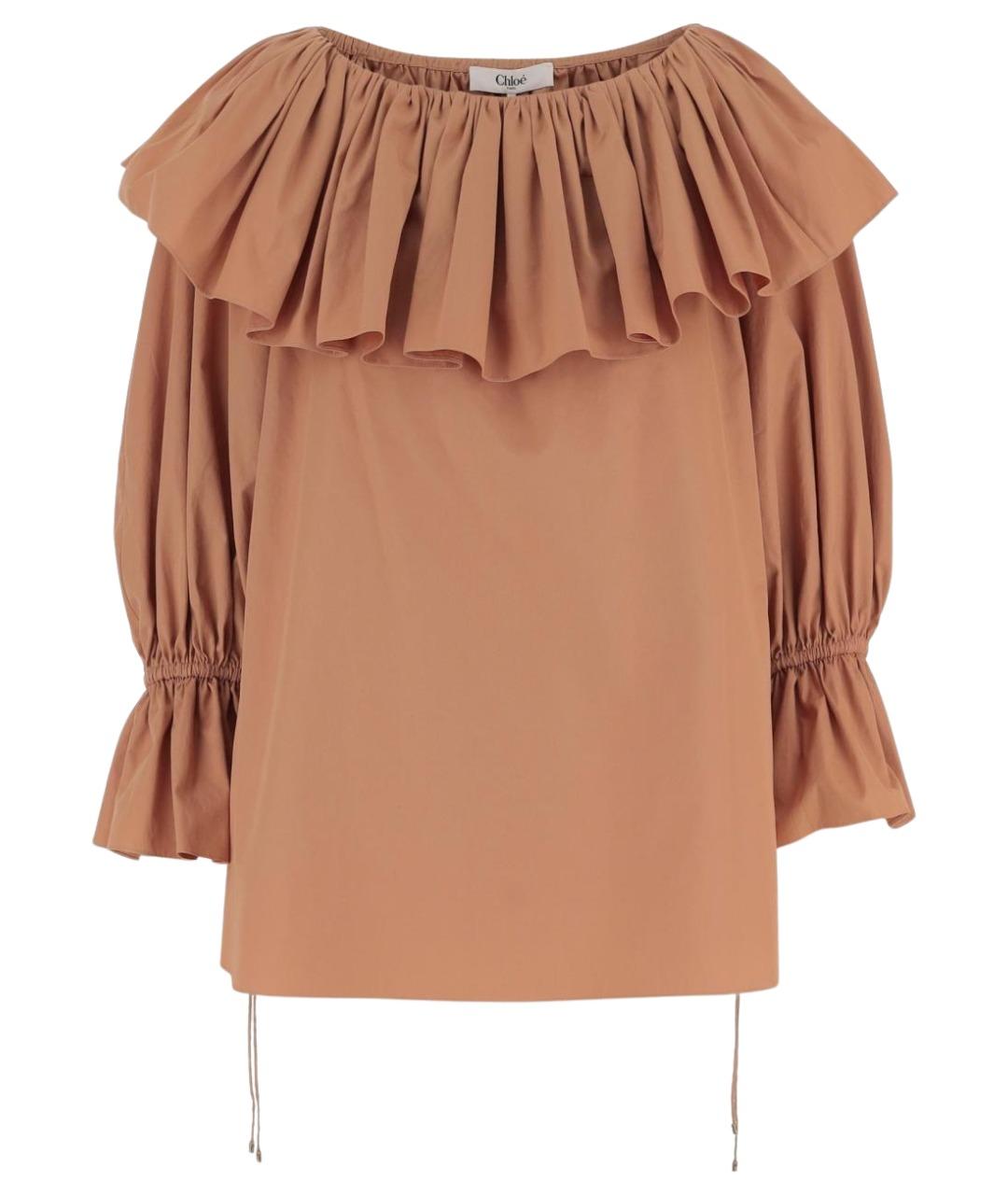 CHLOE Коричневая хлопковая блузы, фото 1