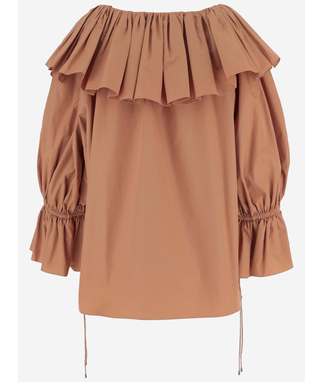 CHLOE Коричневая хлопковая блузы, фото 2