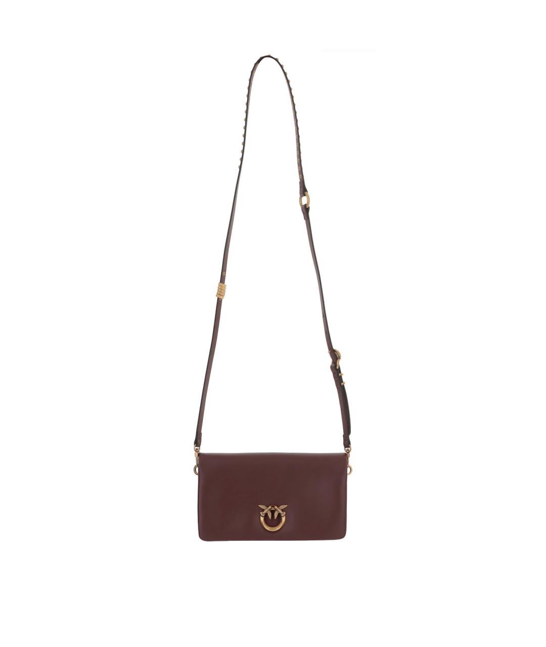 PINKO Бордовая кожаная сумка через плечо, фото 5