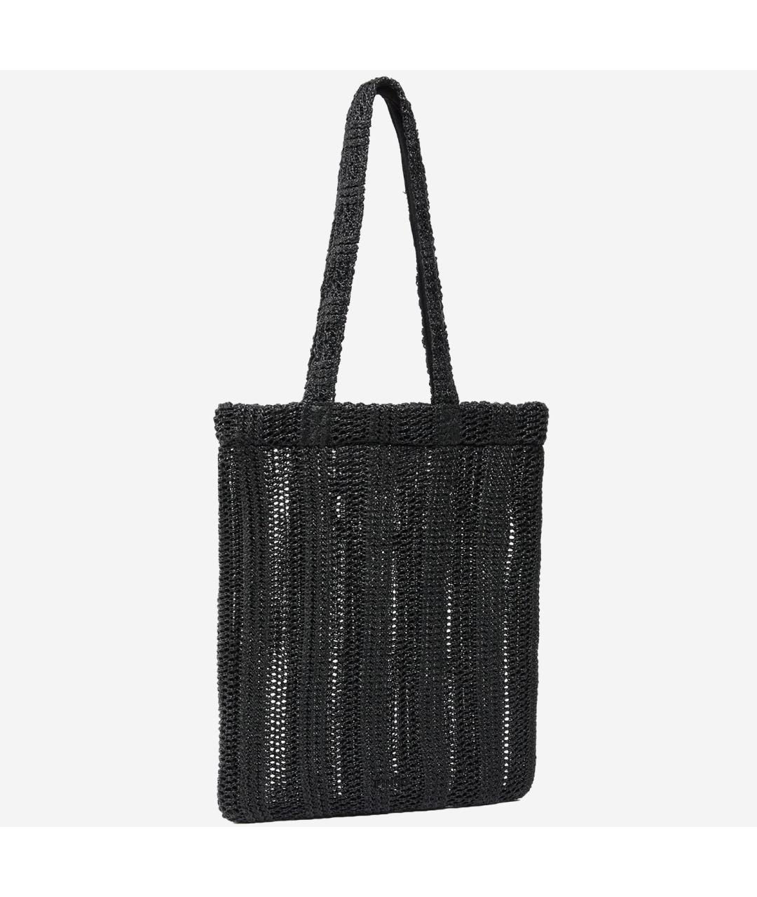 PINKO Черная пелетеная сумка тоут, фото 2