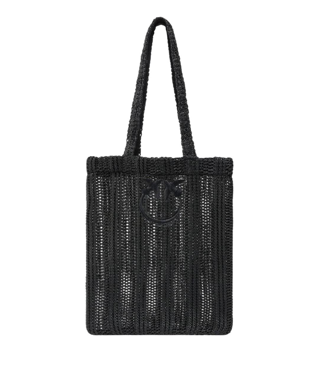 PINKO Черная пелетеная сумка тоут, фото 1