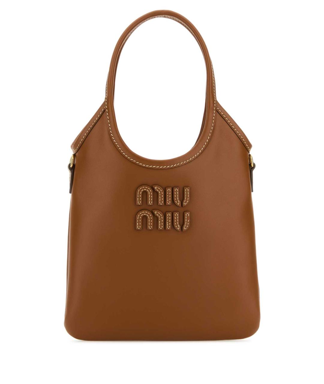 MIU MIU Коричневая кожаная сумка тоут, фото 1