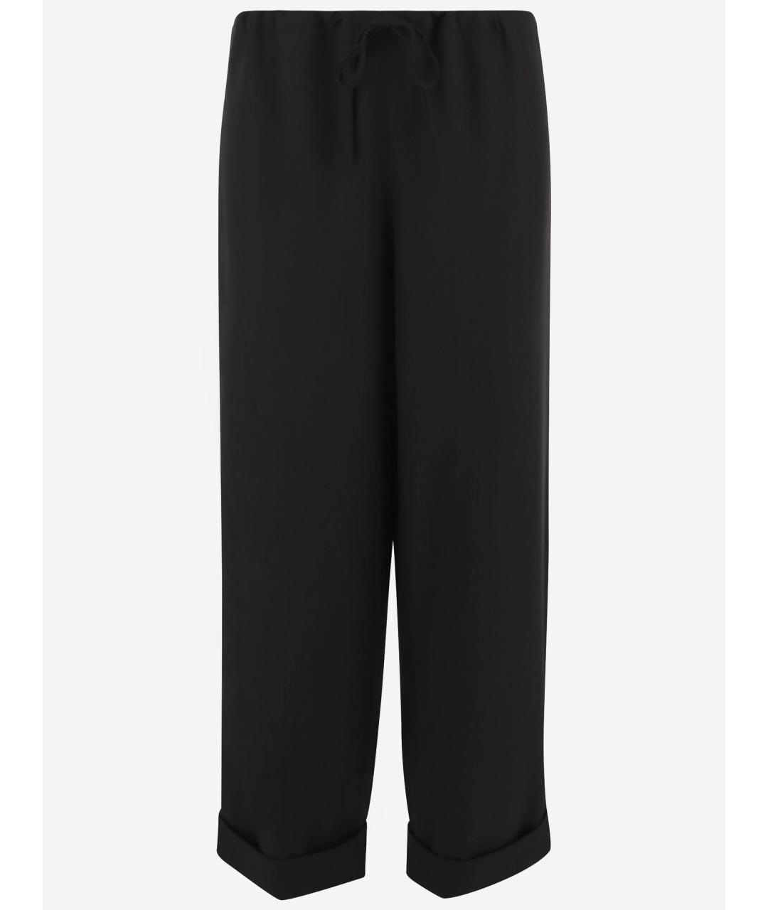 THE ROW Черные шерстяные прямые брюки, фото 4