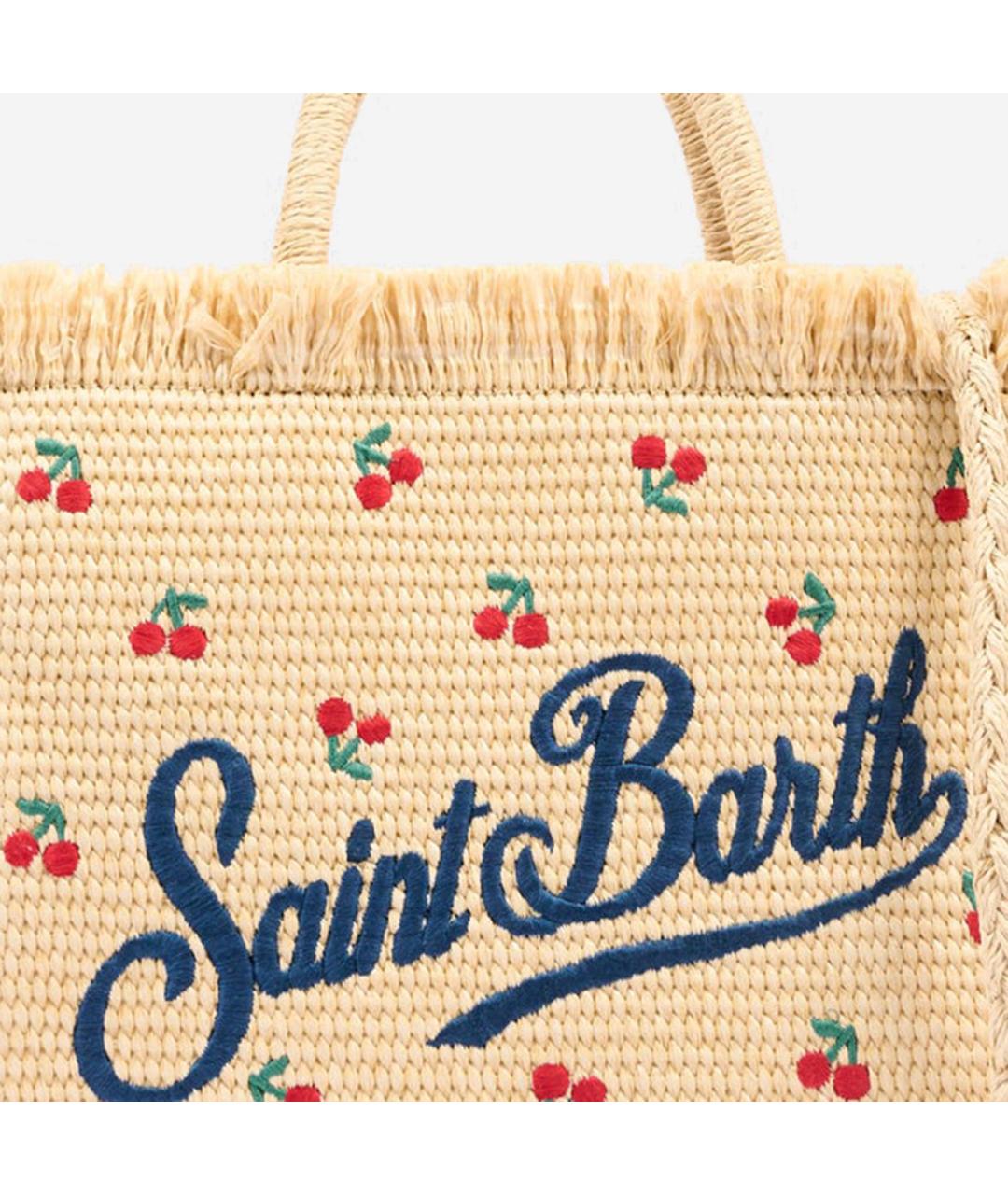 MC2 SAINT BARTH Бежевая пелетеная сумка тоут, фото 5