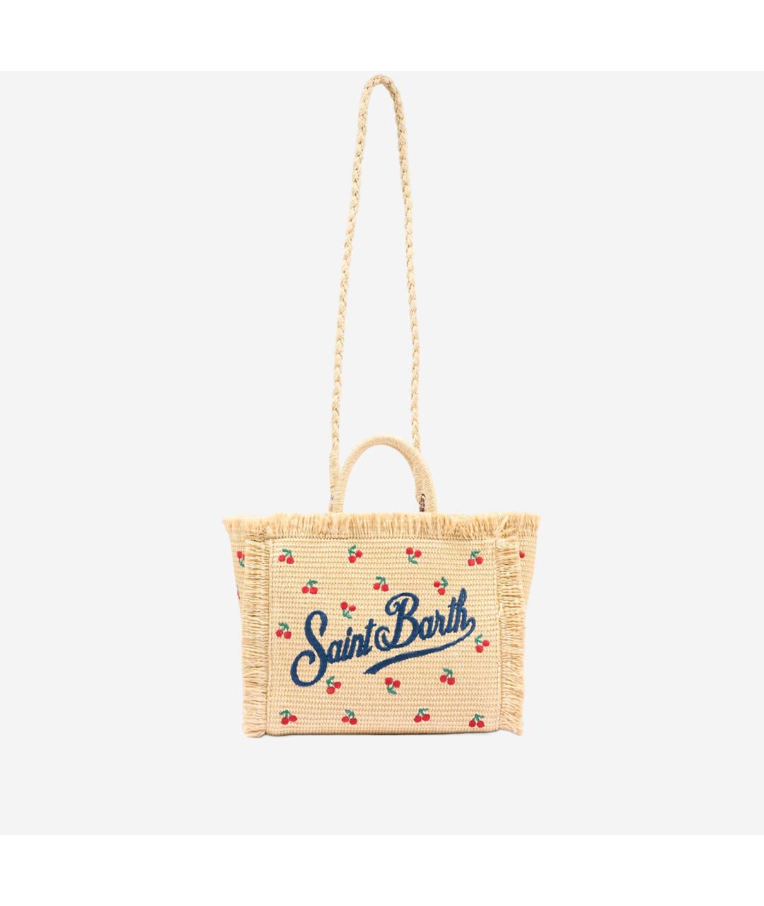 MC2 SAINT BARTH Бежевая пелетеная сумка тоут, фото 2