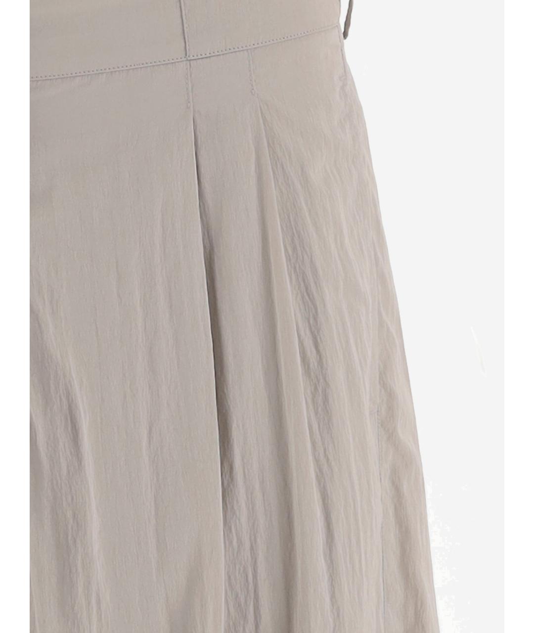 THE ROW Серые шелковые прямые брюки, фото 3