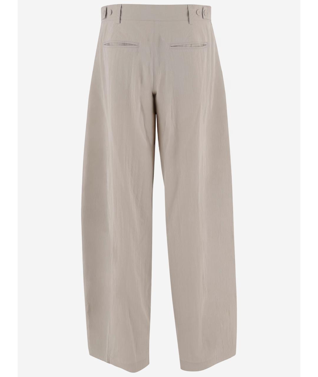 THE ROW Серые шелковые прямые брюки, фото 2