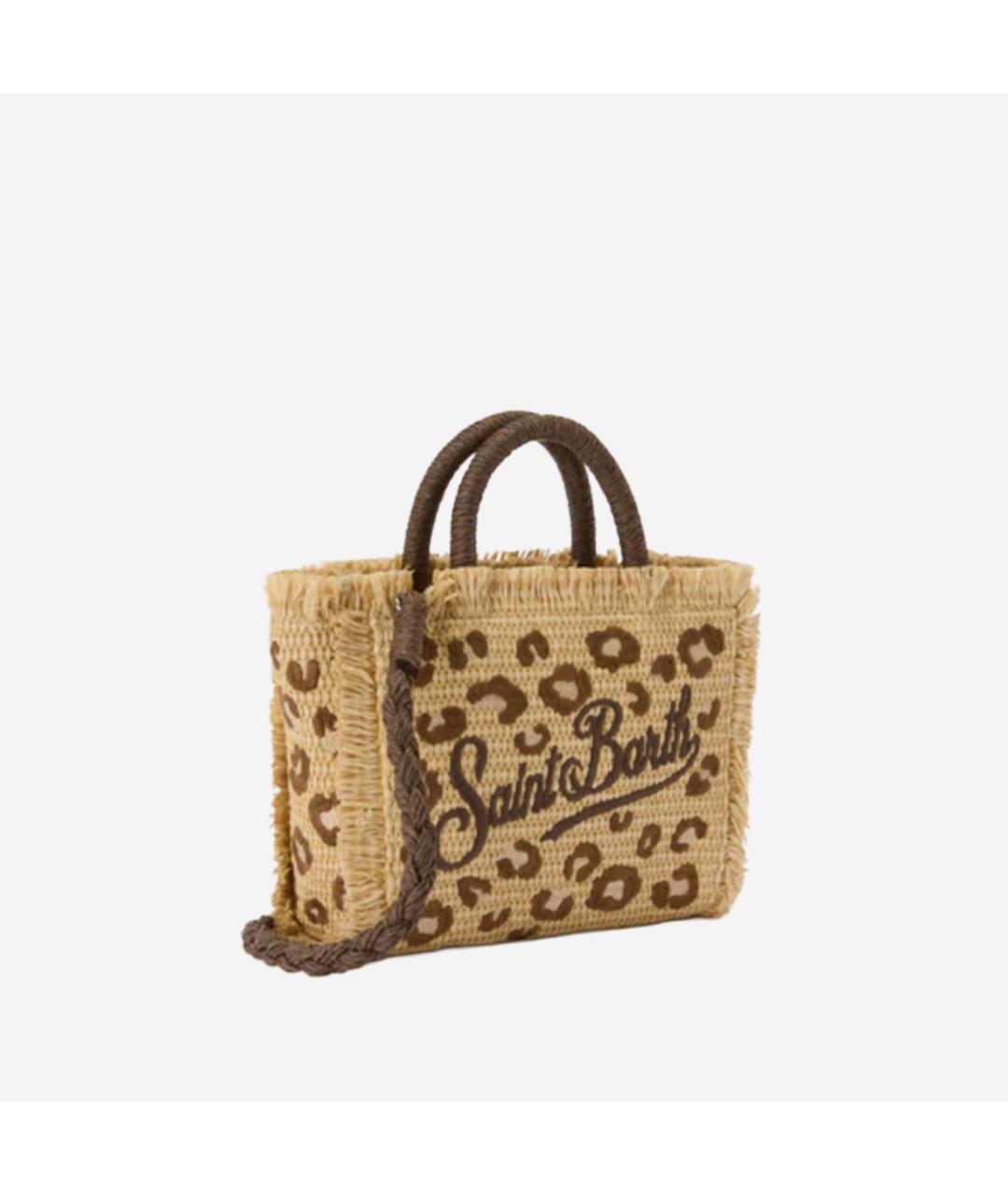 MC2 SAINT BARTH Бежевая пелетеная сумка тоут, фото 2