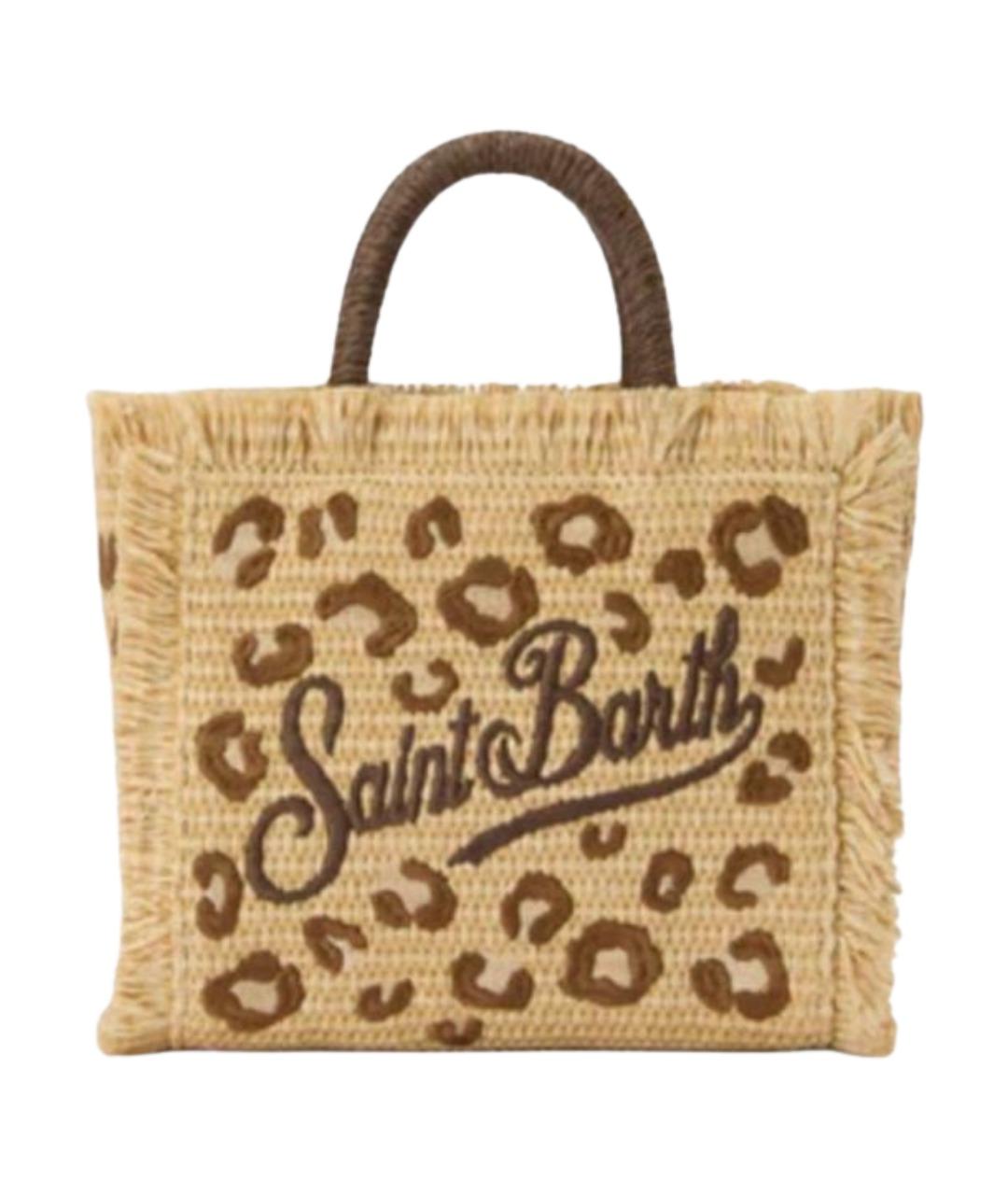 MC2 SAINT BARTH Бежевая пелетеная сумка тоут, фото 1