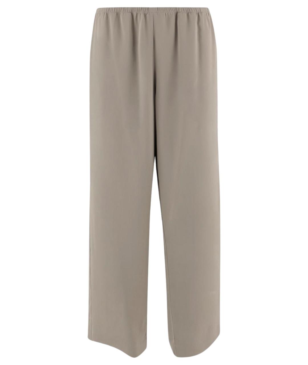 THE ROW Бежевые шелковые прямые брюки, фото 1