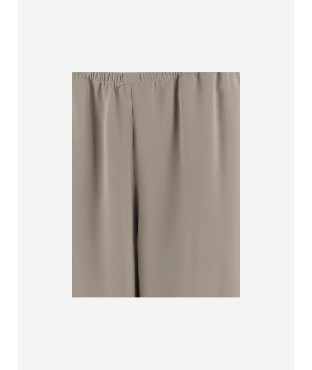 THE ROW Бежевые шелковые прямые брюки, фото 3