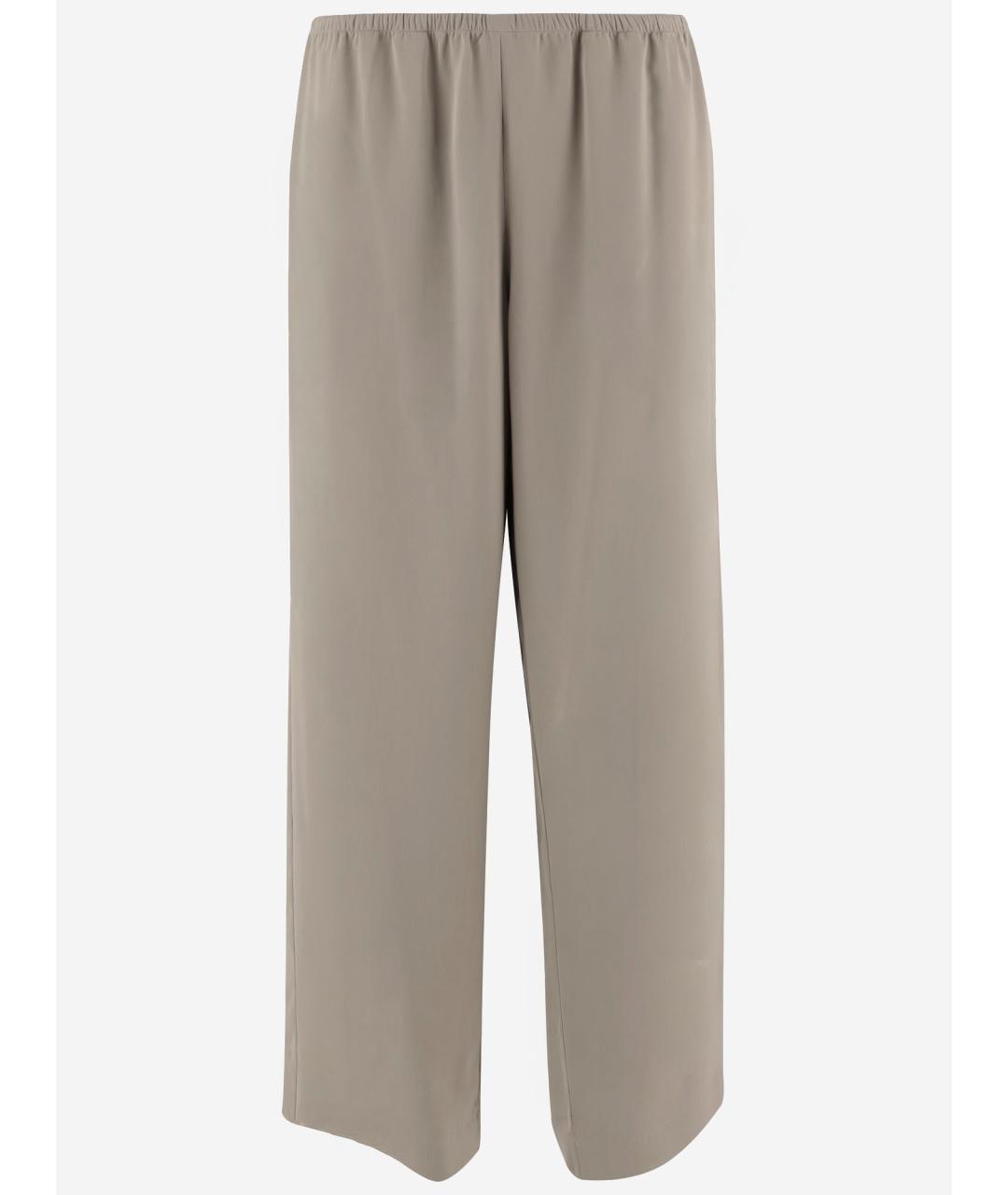 THE ROW Бежевые шелковые прямые брюки, фото 4