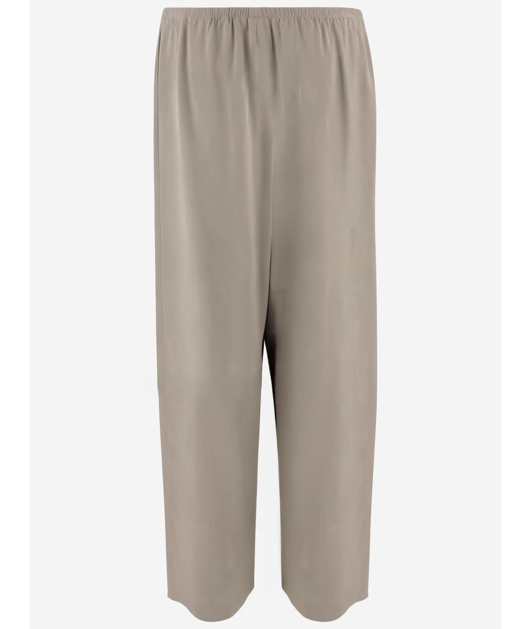 THE ROW Бежевые шелковые прямые брюки, фото 2
