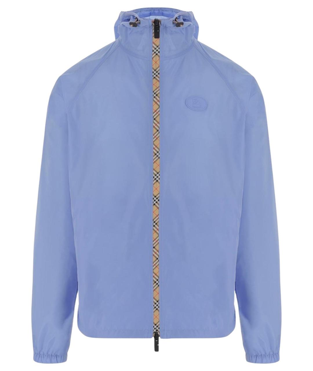 BURBERRY Голубая полиамидовая куртка, фото 1