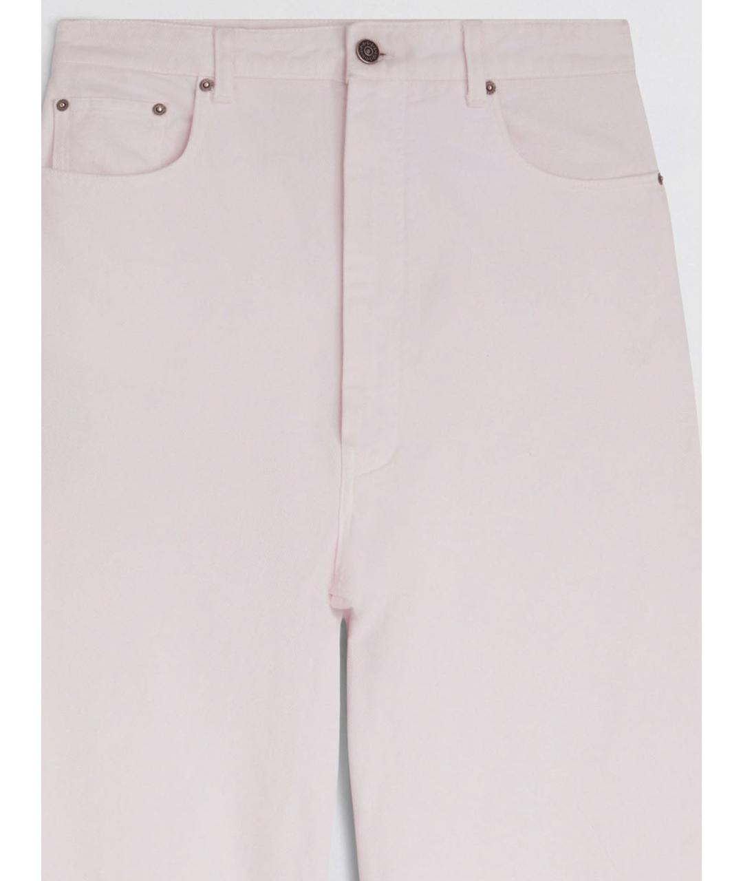 PHOEBE PHILO Розовые хлопковые прямые джинсы, фото 3