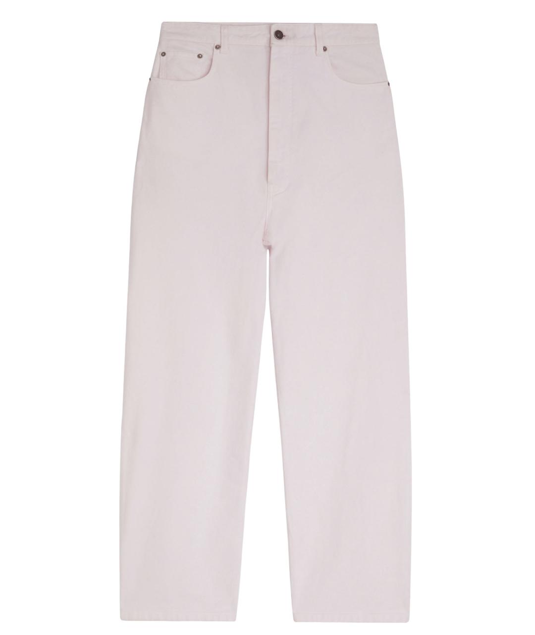 PHOEBE PHILO Розовые хлопковые прямые джинсы, фото 1