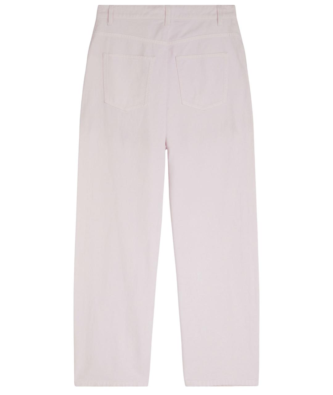 PHOEBE PHILO Розовые хлопковые прямые джинсы, фото 2