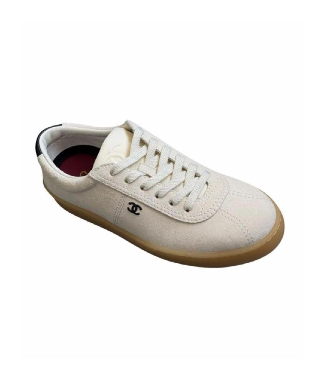 CHANEL Белые замшевые кеды, фото 6