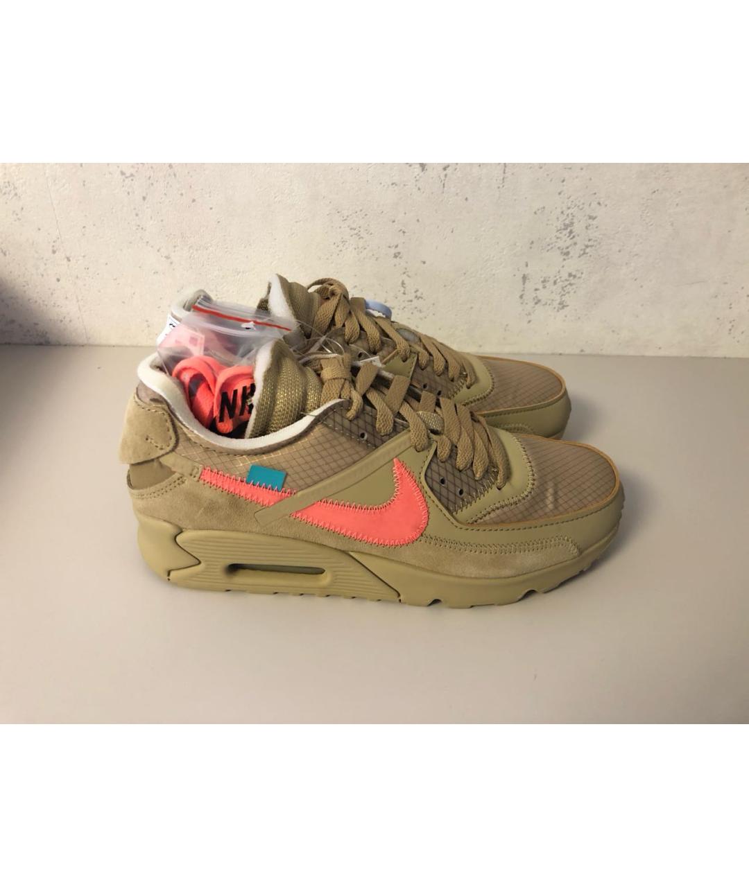 NIKE X OFF-WHITE Бежевые замшевые кроссовки, фото 3