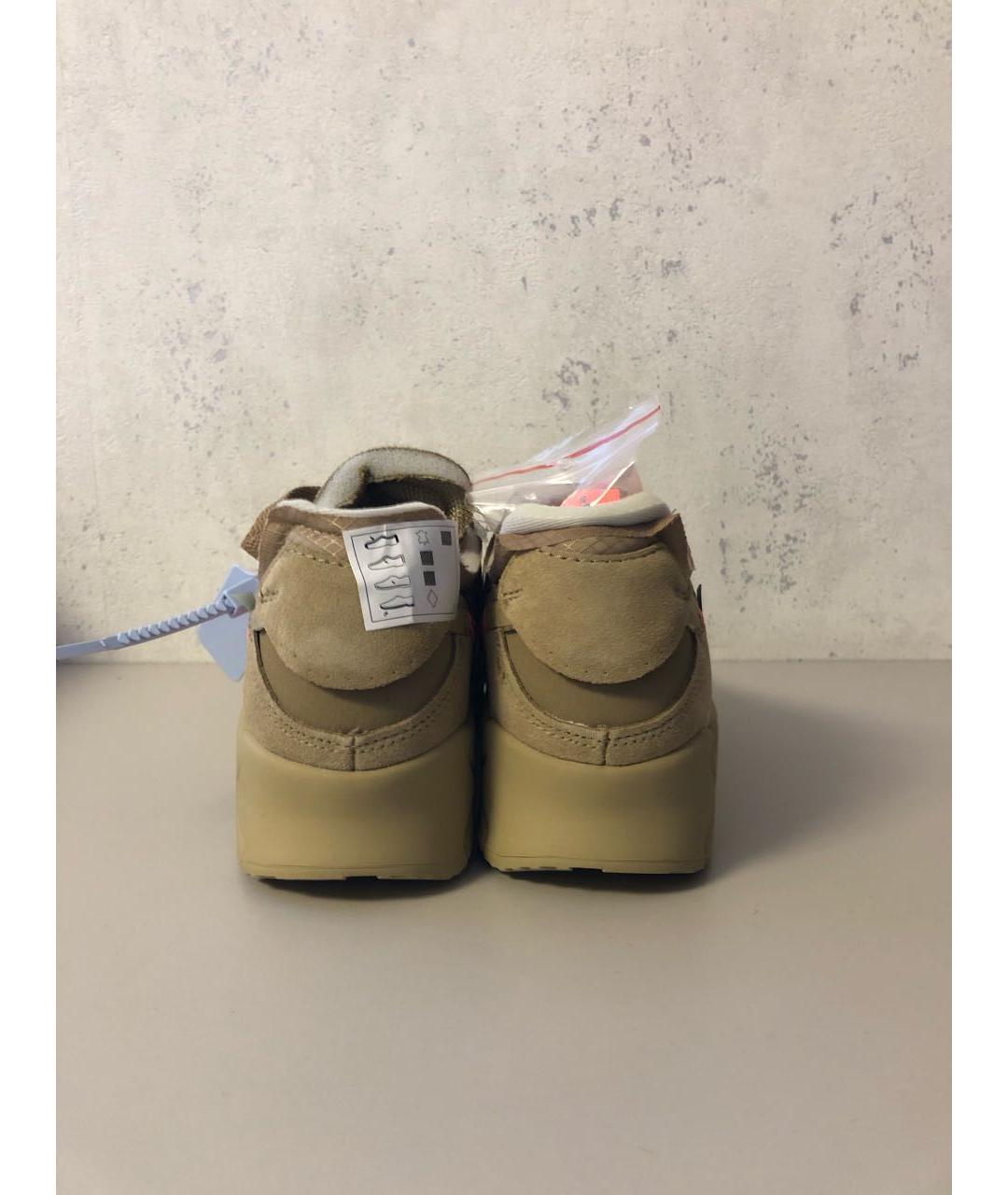 NIKE X OFF-WHITE Бежевые замшевые кроссовки, фото 4