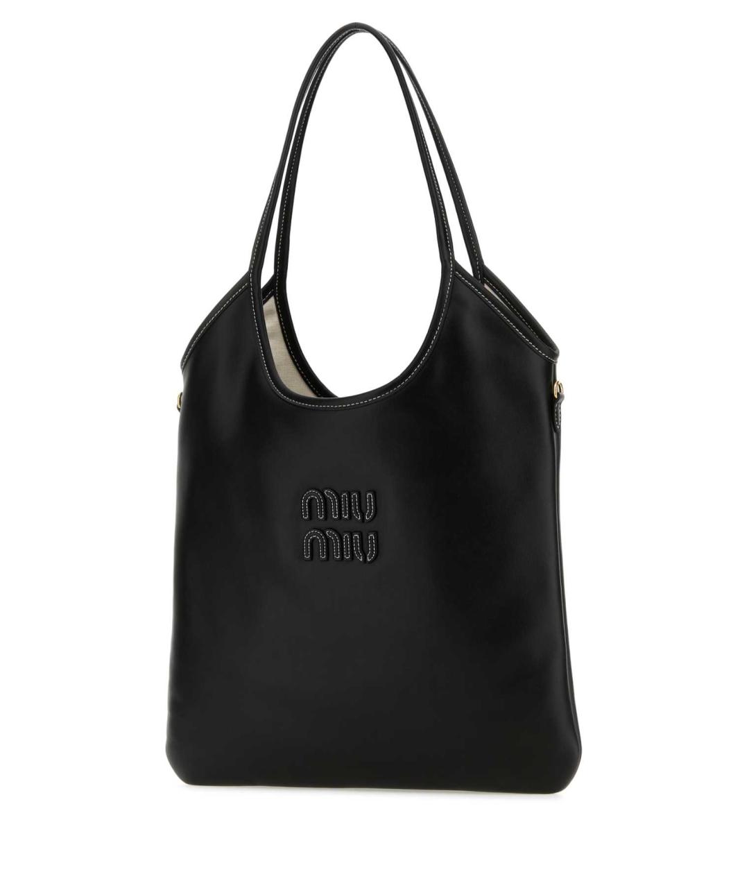 MIU MIU Черная кожаная сумка тоут, фото 2