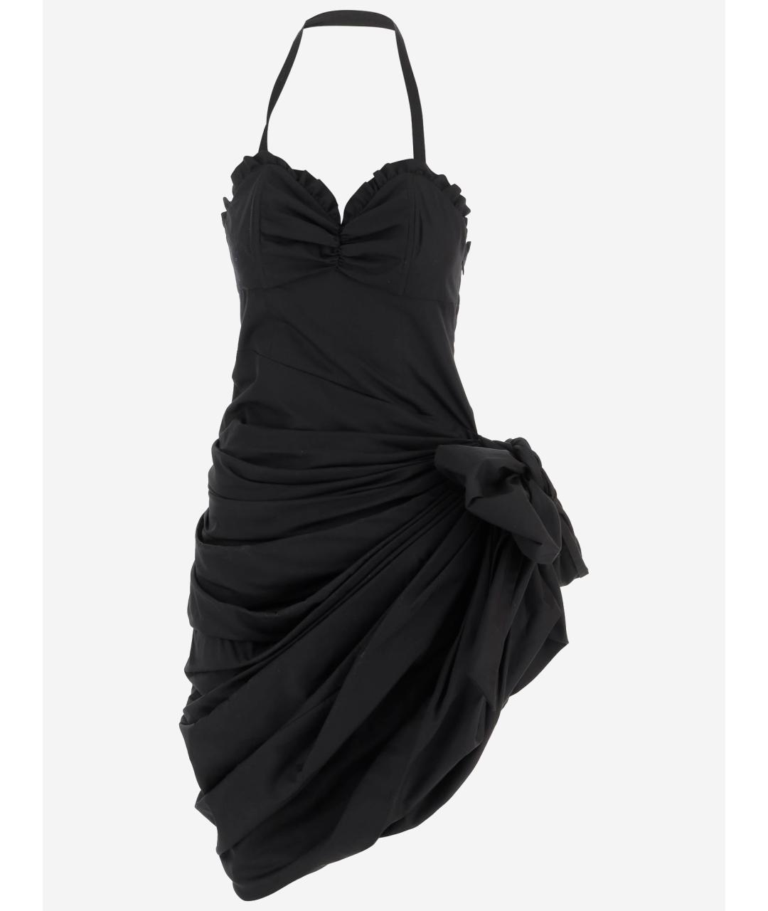 CHLOE Черное хлопковое коктейльное платье, фото 4