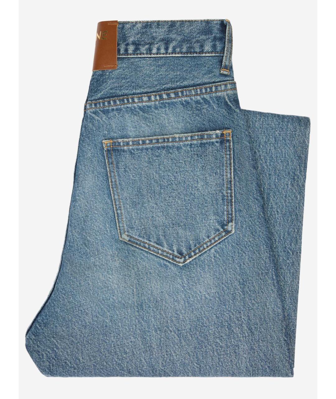 CELINE Синие хлопковые прямые джинсы, фото 2
