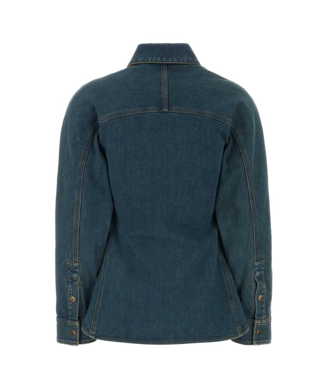 BURBERRY Синяя хлопко-эластановая рубашка, фото 2