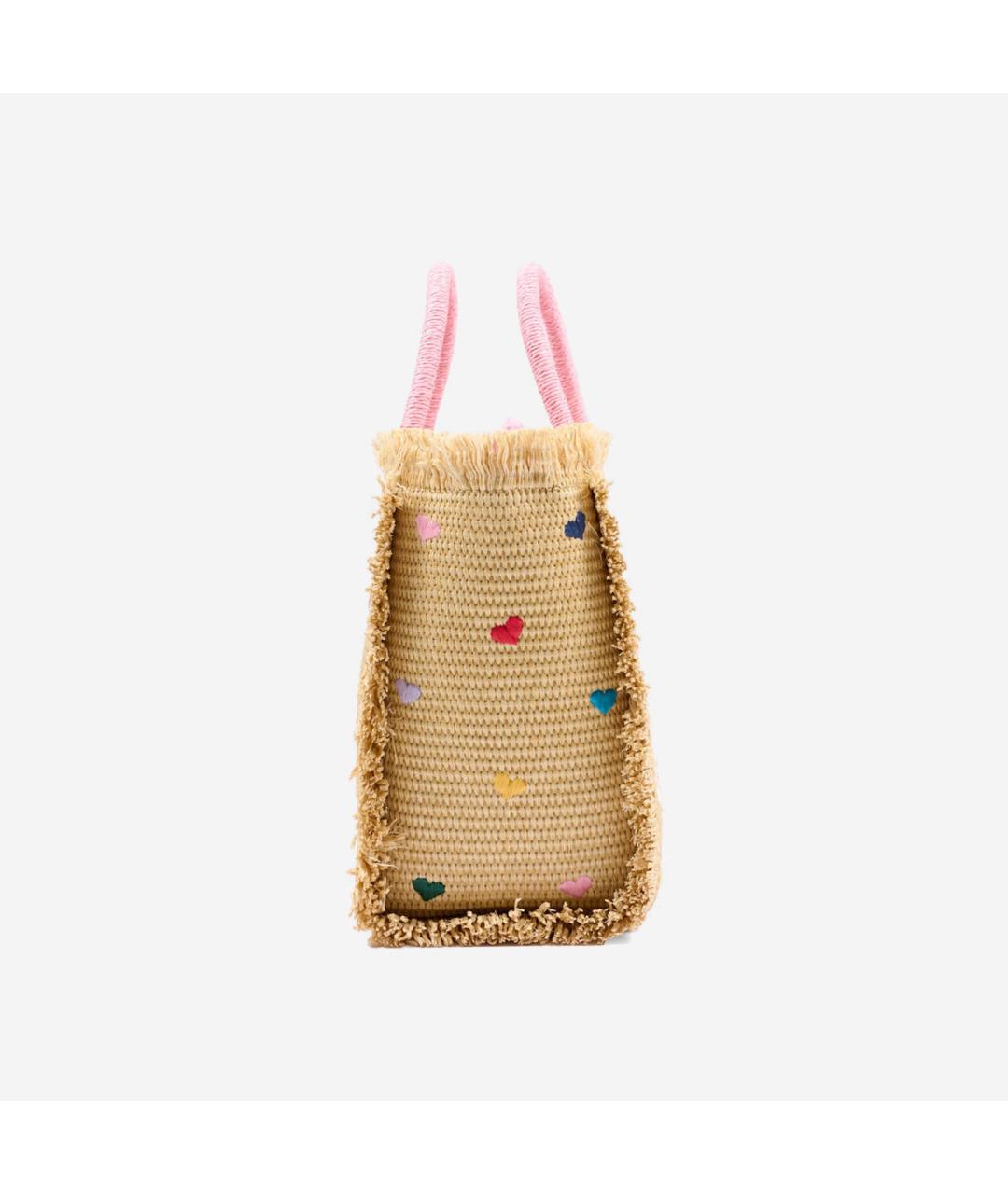 MC2 SAINT BARTH Бежевая пелетеная сумка тоут, фото 3