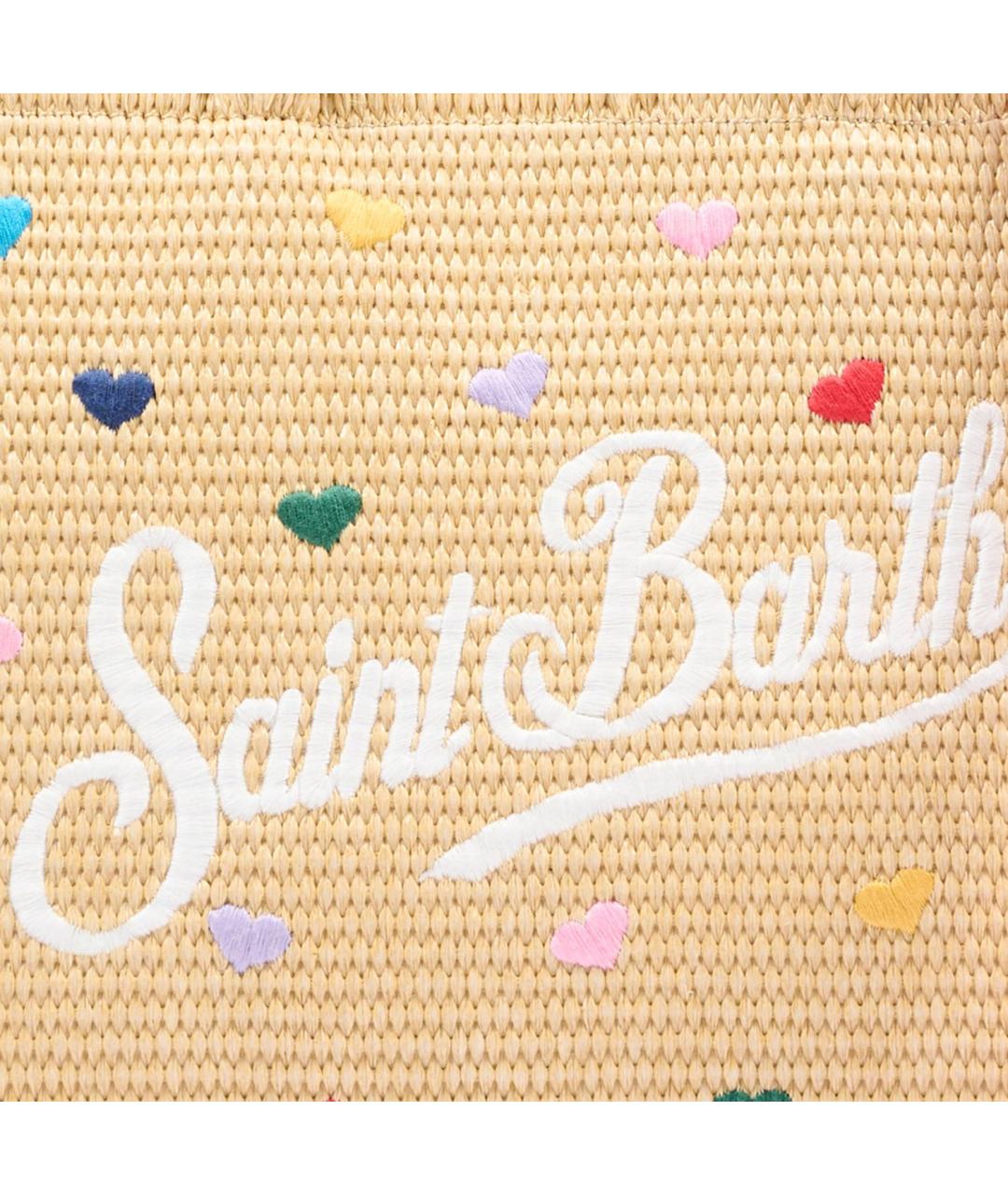 MC2 SAINT BARTH Бежевая пелетеная сумка тоут, фото 5