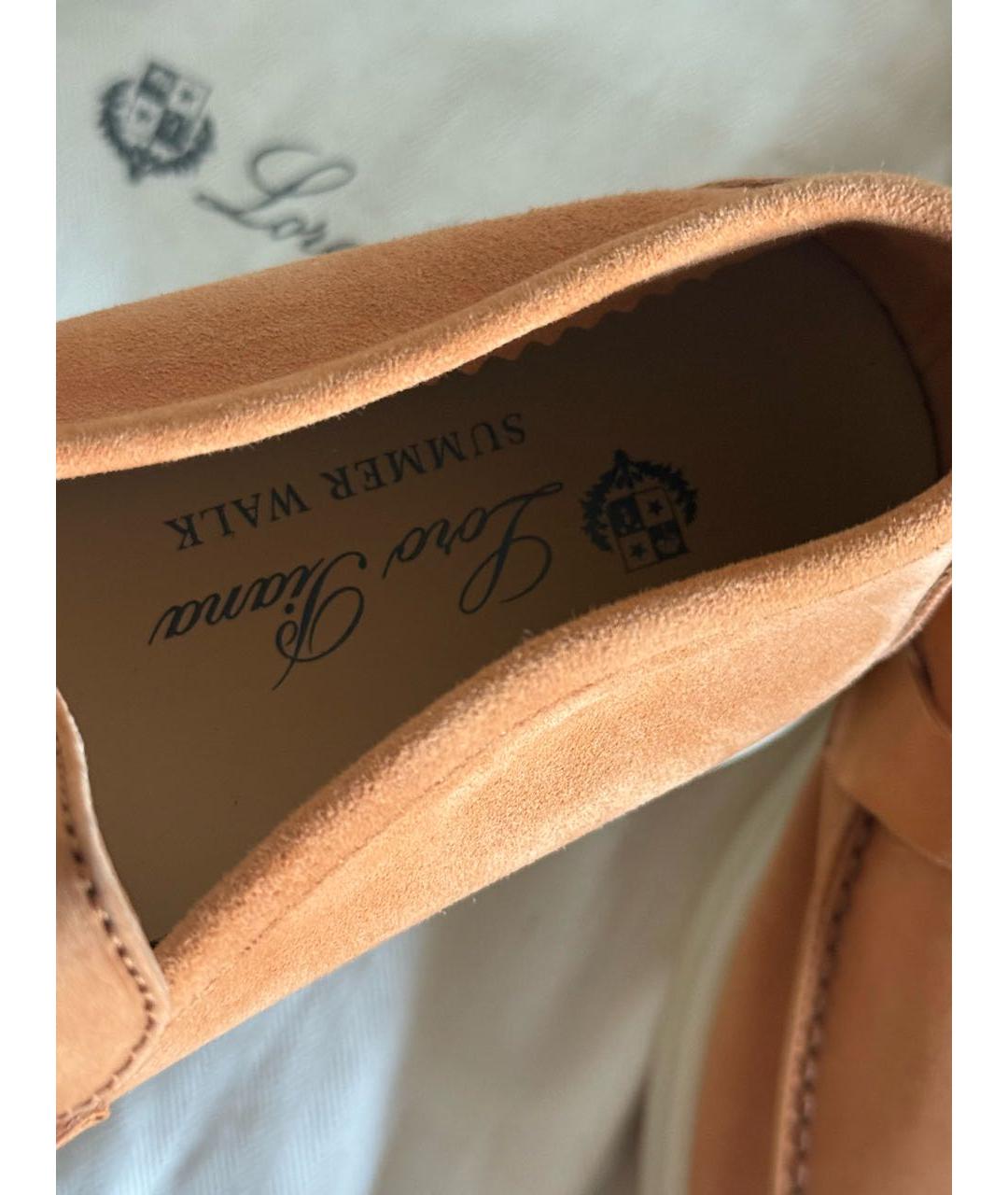 LORO PIANA Горчичные замшевые лоферы, фото 4