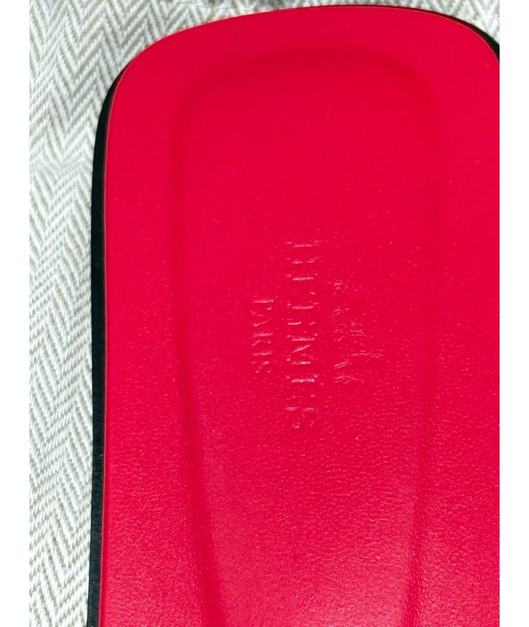 HERMES Красные замшевые шлепанцы, фото 2