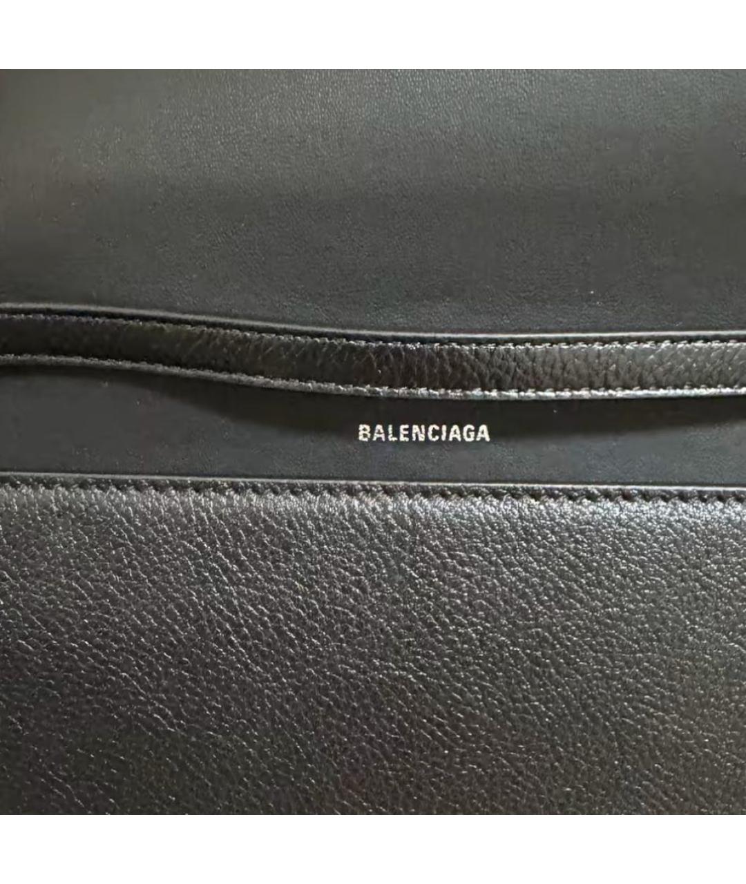 BALENCIAGA Черная кожаная сумка через плечо, фото 5