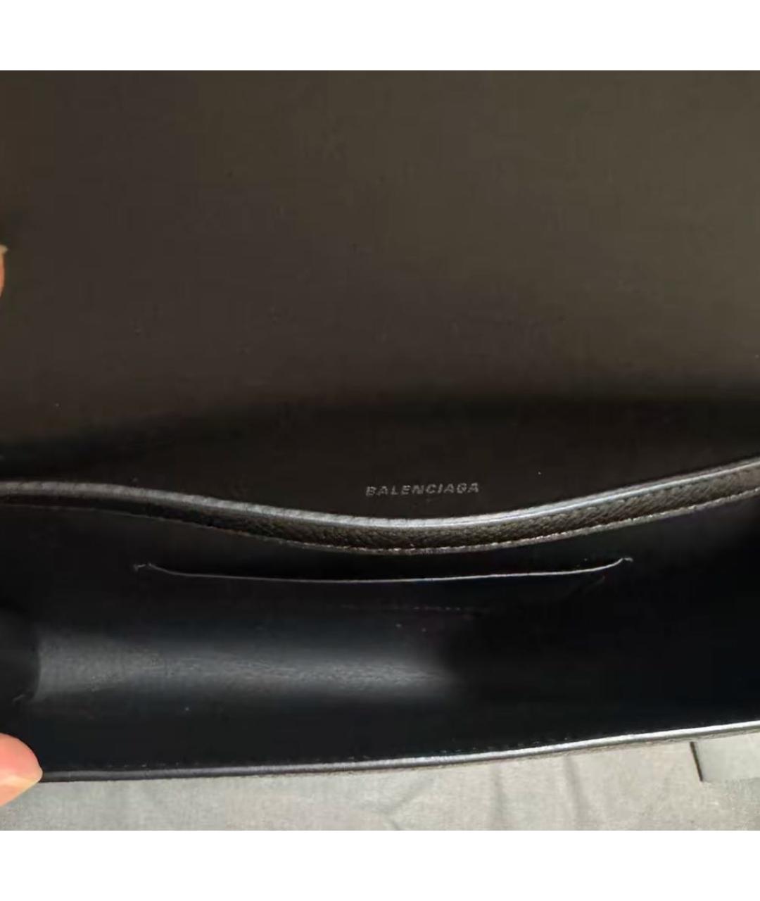 BALENCIAGA Черная кожаная сумка через плечо, фото 6