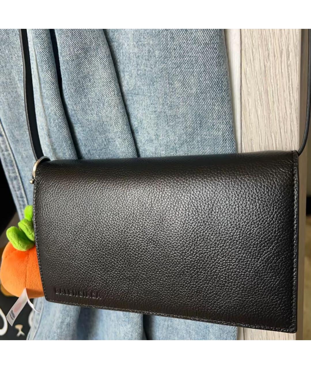 BALENCIAGA Черная кожаная сумка через плечо, фото 3